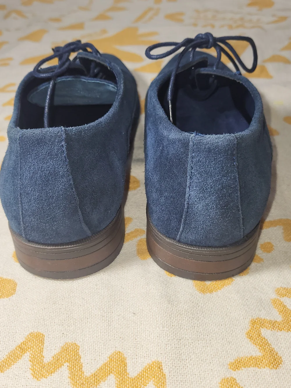 Joseph Abboud Navy Suede Cap-Toe Lace-Up Oxfords